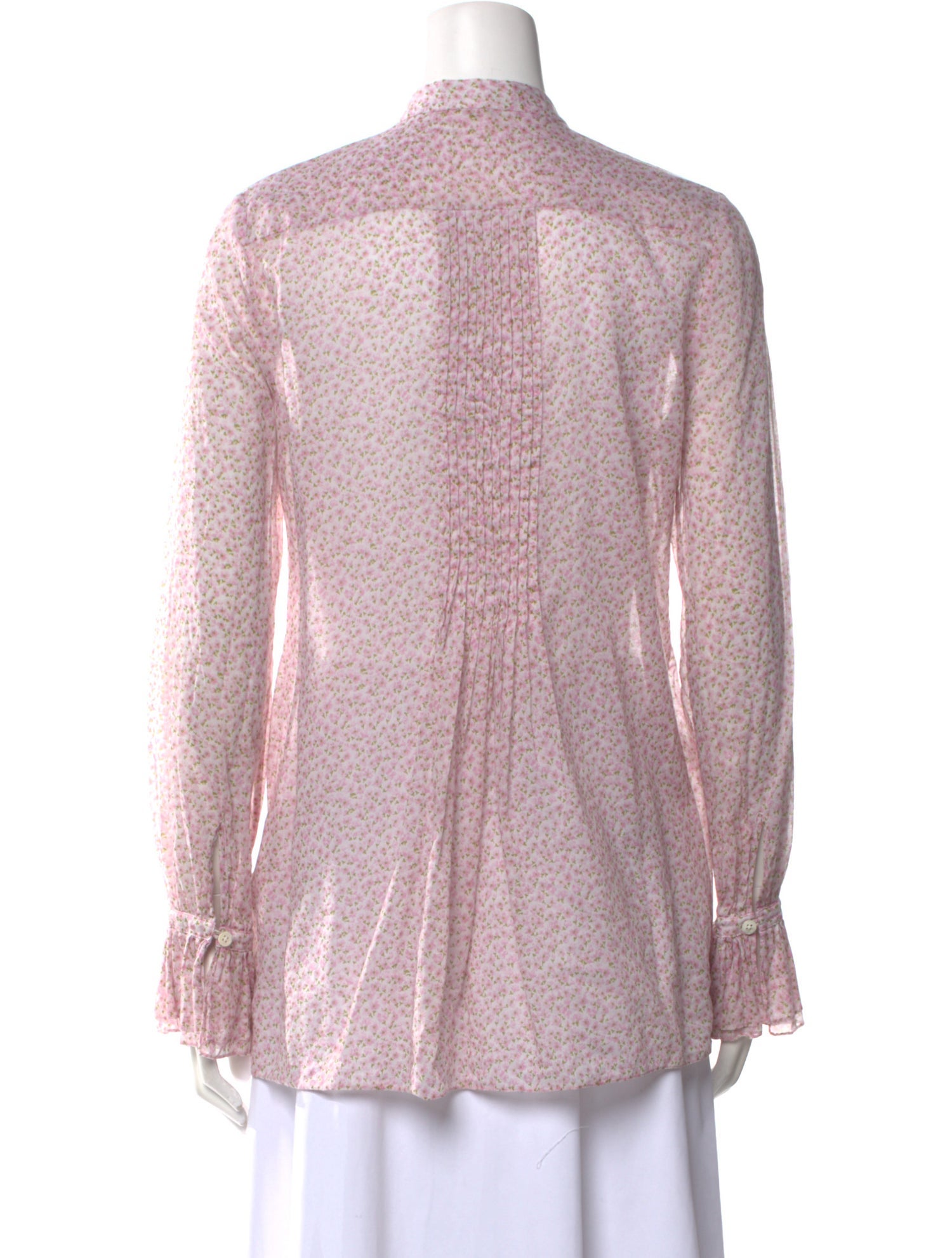 Michael Kors Floral Print Mock Neck Blouse